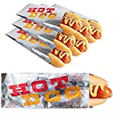 Aluminum Foil Hot Dog Wrappers (100 Pack) - Grease-Resistant Hot Dog Bags - Heat Retentive Hot Dog Sleeves - Keeps Food Hot - Disposable Hot Dog Bags for Fast Food, Food Truck, Fair - Stock Your Home