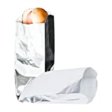 C&S Event Supply Co. Silver Foil Hot Dog Bags - 9'' Unprinted Hot Dog Wrappers - Grease Resistance Food Bags to Keep Food Hot and Non-Messy - Disposable Hot Bags for Fast Food and Food Truck (100)