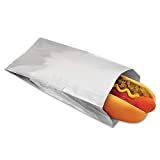 BGC 300456 Foil Single-Serve Hot Dog Bags, 3 1/2 x 1 1/2 x 8 1/2, Silver,1000/Carton