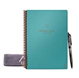 Rocketbook Fusion Smart Reusable Notebook - Calendar, To-Do Lists, and Note Template Pages with 1 Pilot Frixion Pen and 1 Microfiber Cloth Included - Neptune Teal Cover, Executive Size (6" x 8.9")