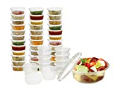 Plastic Food Storage Containers with Lids - Restaurant Deli Cups / Great for Slime, Party Supplies, Meal Prep and Portion Control - Leakproof and Microwave Safe - BPA Free (8 oz, Set of 50)