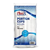 PlastX 4 Oz Cups with Airtight Lids 100 Sets, Clear, Stackable, Portion Control Cups, Souffle Cups, Condiments Sauce Container, Great for Jello Shots, Slime Cup, Food Sampling Cup, Meal Prep,