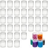 35 Pack Plastic Canning Jars with Lids for Slime, Craft Storage, Beauty Products (1.2 oz)