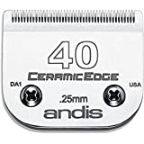 Andis CeramicEdge Carbon-Infused Steel Pet Clipper Blade, Size-40, 1/100-Inch Cut Length (64265)