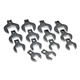 Grip 14 pc 1/2" Jumbo Crowfoot Wrench Set SAE - Sizes Range from 1-1/16" to 2" With Storage Tray - Chrome Plated Carbon Steel