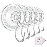 Suction Cup Hooks, VIS'V Large Clear Removable Heavy Duty Suction Hooks with Wipes Strong Window Glass Door Kitchen Bathroom Shower Wall Suction Hangers for Towel Loofah Utensils Wreath - 5 Packs