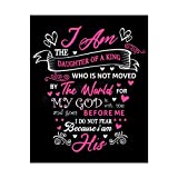 "I Am the Daughter of a King"-Spiritual Wall Art-8 x 10" Modern Christian Poster Print-Ready to Frame. Inspirational Home-Office-Church-Dorm Décor. Great Gift of Inspiration! Perfect for Teen Girls!