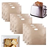 9 Pack Reusable Toaster Bags for Grilled Cheese Sandwiches, Non Stick Toaster Sleeves for Sandwiches, Pastries, Pizza Slices, Chicken Nuggets - Heat Resistant Egg Pouch Toaster. (9)