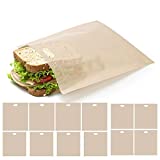 Ahier Toaster Bags, 12 Pack Reusable Nonstick Toast Bags for Heat Resistant, 3 Sizes Sandwich Toaster Bags Oven Bags for Toast Cheese Sandwiches, Pizza (5.9x6.7”+ 6.3x 6.5”+ 6.7x7.48”)