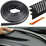 LOVFASH Carbon Fiber Car Dashboard Gap Filling Sealing Strip Rubber Car Accessories,1.6M