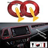 Universal Type, RED Color 33ft Length, Car/Truck Door Panel Gap Trim Strip Molding Insert, for Interior Decoration, DIY Easy to Apply