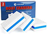 i COVER Boat Scuff Erasers-Magic Boat Sponge for Cleaning Mark Dirt Durable Marine Boat Cleaner Accessories, 3 Pack