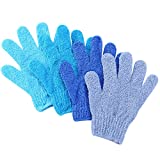 Slick- Exfoliating Gloves, 4 Pcs, Skin Exfoliator for Body, Shower Gloves, Scrub Gloves Exfoliating, Exfoliating Body Scrub Gloves, Shower Accessories for Women, Exfoliation Mitt, Bath Gloves
