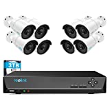 REOLINK 4MP 16CH PoE Security Camera System for Home and Business, 8pcs Wired Indoor Outdoor 1440P PoE IP Cameras, 8MP 16CH NVR with 3TB HDD for 24-7 Recording, RLK16-410B8