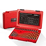 AKM Screw Extractor with Drill Bit Set,bolt extractors,Multi-spline Extractors,and Left Hand Drill Bits for Removeing Broken Studs, Bolts, Socket Screws, and Fittings| SAE