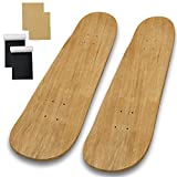 Beipoo 2 Packs 31"x 8" Blank Skateboard Deck,Natural,7-Layer Maple Double Tail Skateboard with Free Grip Tape and Sandpaper,Great for Replacement and Decorate It Yourself