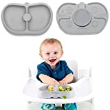 Nummy Bowl - 100% LFGB Platinum Silicone Bowl with Hidden Suction Cup for Babies and Toddlers | Plastic-free, non-toxic and earth-friendly | Microwave and Dishwasher Safe (Core Collection, Gray)