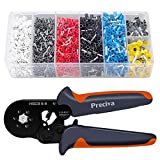 Ferrule Crimping Tool Kit, Preciva Hexagonal Sawtooth Self-Adjustable Ratchet Wire Terminals Crimper Kit with 1900pcs Wire Terminals Crimping Connectors Wire End Ferrules