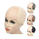 Wig Cap Stretch to Ear Wig Cap U Part Wig Cap with Adjustable Straps for Making Wigs (Blonde M 22 Inch)