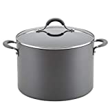 Circulon Radiance Hard Anodized Nonstick Stock Pot/Stockpot with Lid - 10 Quart, Gray