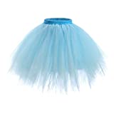 AWAYTR Adult Tutus Skirts for Women - 4 Layers Tutu Skirt for Halloween Costume (Light Blue-XL