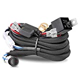 Wiring Harness 2 Lead, Nirider 12V 40A Rock Switch Relay Fuse Nylon Wiring Harness Kit for LED Light Bars Fog Lights Work Lights Driving Lights Offroad LED Pods Wire Kit for Truck UTV ATV Boat