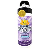 Pet Grooming Wipes | Conditions and Deodorizes Coat | No Parabens or SLS | Large Wet & Thick Cleaning Best for Dogs and Cats (Lavender, 60CT)