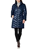 Calvin Klein Women's Chevron Quilted Packable Down Jacket (Standard and Plus), PEARLIZED URBAN BLUE, Large