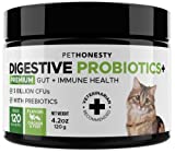 PetHonesty Digestive Probiotics+ for Cats - Bowel Support, Digestive Supplement, Probiotic for Cats, Relieves Cat Diarrhea and Constipation, Improves Digestion, Allergy, Immunity & Overall Health