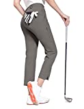 BALEAF Women's Golf Pants Stretch Lightweight Quick Dry Water Resistant Work Pants with Zipper Pocket Steel Grey Size M