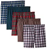 Hanes Men's 5-Pack Tartan Boxer with Inside Exposed Waistband, Multi, Small