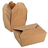 #8 Kraft Paper Food Container 6 x 4.75 x 2.5 inches with Lock Tab and Poly Coated Interior to Prevent Spills by MT Products (15 Pieces)