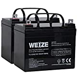 WEIZE 12V 35AH Deep Cycle Battery for Scooter Pride Mobility Jazzy Select Electric Wheelchair, Set of 2