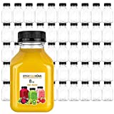 Stock Your Home Plastic Juice Bottles 8 Oz with Lids, Juice Drink Containers with Caps for Juicing Smoothie Drinking Cold Beverages, 8 Oz Bottles with Caps, 12 Count