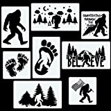 CINPIUK 8PCS Bigfoot Stencils Painting on Wood, Reusable Sasquatch Templates for Christmas Home Decor DIY Art Crafts, Assorted Sizes