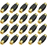 Warmstor 20-Pack Gold Plated RCA Female to RCA Female Coupler Adapter for Speaker, RCA Cable, Phono, Amplifier