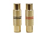 KnuKonceptz Krystal Female RCA Barrel Connector Coupler Gold - Pair