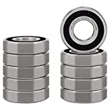 XiKe 10 Pcs 6306-2RS Double Rubber Seal Bearings 30x72x19mm, Pre-Lubricated and Stable Performance and Cost Effective, Deep Groove Ball Bearings.