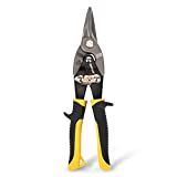 Hurricane 10 Inch Aviation Tin Snips, Straight Cut, Heavy Duty Metal Cutter for Cutting Sheet Metal, Chrome Vanadium Steel