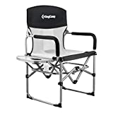 KingCamp Folding Chair for Camping, Lightweight Directors Chair for Adults, Makeup Artist Chair with Side Table Cup Holder, Supports 350 LBS for Outdoor, Camp, Patio, Lawn, Garden, Beach, Trip