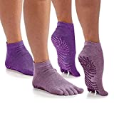 Gaiam Yoga Socks - Grippy Non Slip Sticky Toe Grip Accessories for Women & Men - Hot Yoga, Barre, Pilates, Ballet, Dance, Home - Blush 2-Pack