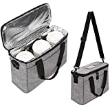 Insulated Drink Carrier Bag for Delivery, Reusable Coffee Cup Holder Caddy Bag with Handle, Tote Bag with Adjustable Dividers, Keep Beverage Hot or Cooler, Ideal for Grubhub Uber Eats Car Drivers (Grey)