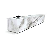 ChicWrap Marble Refillable Plastic Wrap Dispenser with 250' of Professional BPA Free Plastic Wrap - Reusable Dispenser with Slide Cutter