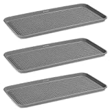 Navaris Boot Trays for Entryway (Set of 3) - 30" x 15" Large Waterproof Shoe Tray for Winter Shoes Boots - Indoor, Front Door, Mudroom, Garage - Gray