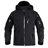 TACVASEN Men's Special Ops Tactical Water-Resistant Athletic Fleece Liner Jacket Black, L