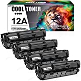 Cool Toner Compatible Toner Cartridge Replacement for HP 12A Q2612A HP 1020 Toner Cartridge 1022 1018 1010 1012 3050 3015 3055 3030 MF4350d MF4150 MF4370dn D420 MF4270 Printer (Black 4Pack)