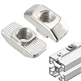 50Pcs 4040 Series M8 T Nuts, T Slot Nut Hammer Head Fastener Nut, Nickel Plated Carbon Steel Nut for Aluminum Profile(4040 Series M8)