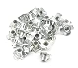 binifiMux M8 4 Pronged Tee Nut T-Nuts w/Zinc Plated,Carbon Steel, Pack of 50