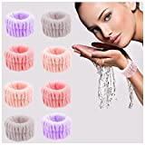 4 Pairs Face Washing Wristbands - Absorbent Wristbands for Washing Face Microfiber Wrist Wash Band Towel, Sweatband Prevent Liquids from Spilling Down Arms, for Women Girls (8pcs)