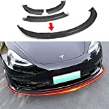 Xipoo Fit Tesla Model 3 Front Lip Front Bumper Lip Spoiler Wing Front Splitter (Glossy Carbon Fiber Pattern)